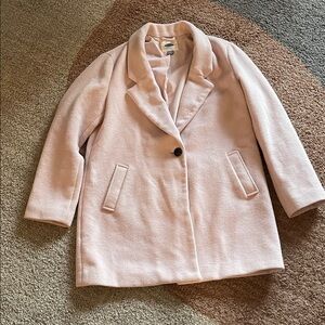 Pink Women’s M wool-blend classic coat Scandi coastal grandma